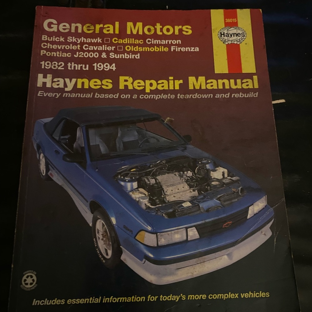 Haynes General Motors 1982-1994 automotive repair manual 38015 skyhawk, Sunbird